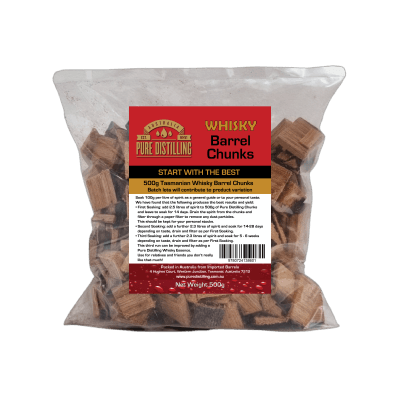 Pure Distilling Whiskey Barrel Chunks 500gm