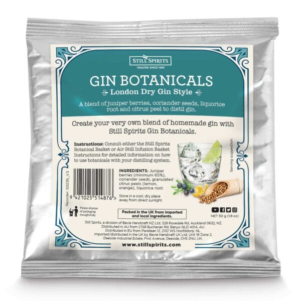Still Spirits Gin Botanicals London Dry Gin 50gm