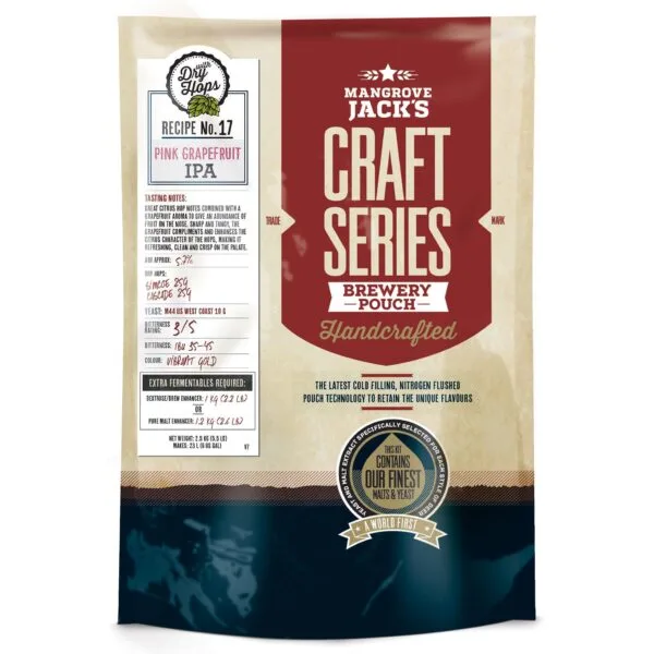 MJ-Craft-Series-Pink-Grapefruit-IPA-25kg-1.jpg Mangrove Jack's Craft Series Pink Grapefruit IPA Kit