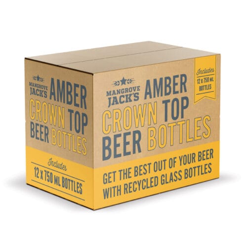Glass Bottle Amber Crown Top 12pk 750mL