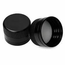PET Amber Bottle Black Plastic Screw Cap 100pk